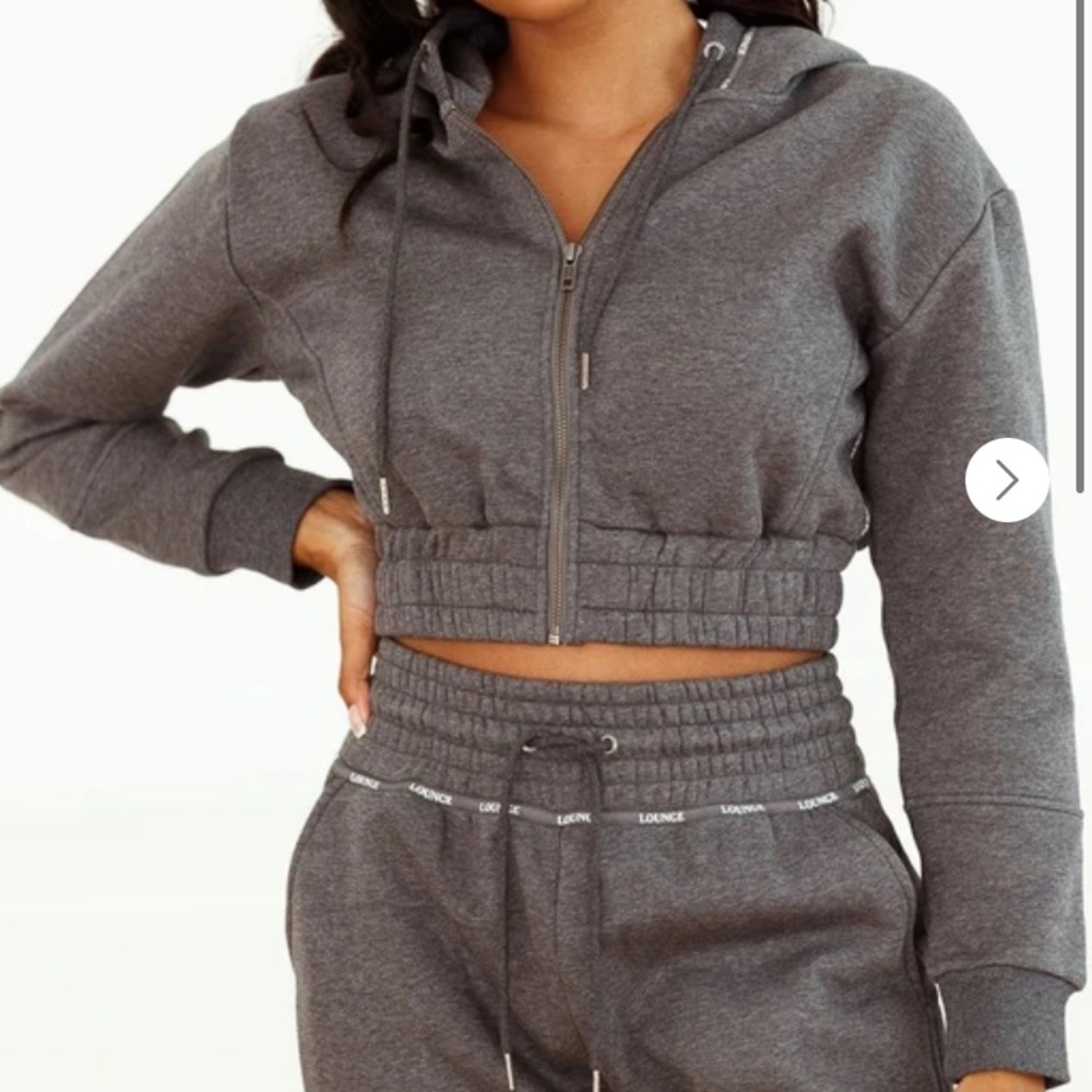 Zip Up Scrunchie Hoodie - Charcoal